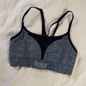 PINK Victoria's Secret Charcoal and Black Sports Bra